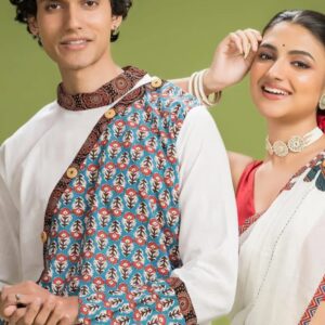 Dheu Exclusive Mekhela & Kurta Couple Set